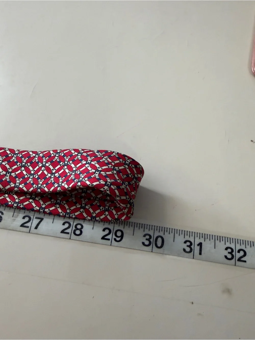 Men's Red Interlocking Geometric Tie